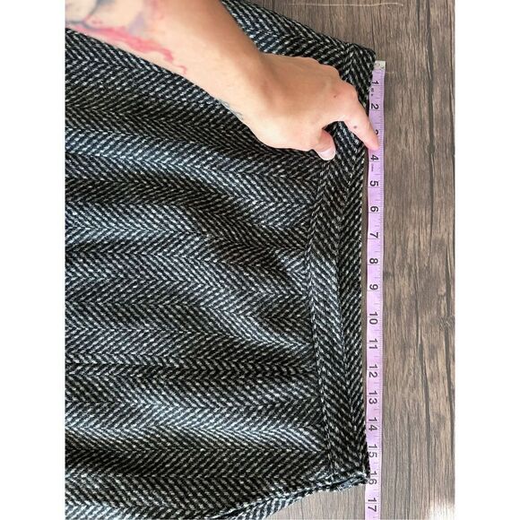 St. Michael Brown Black 100% Wool Pleated Midi Skirt Size 14/16 XL - Picture 11 of 16